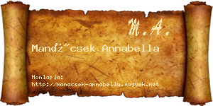 Manácsek Annabella névjegykártya
